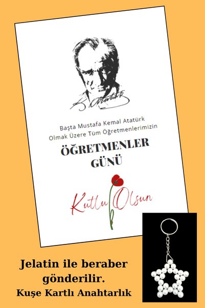 Emtory Home 5 Adet Kuşe Kartlı Öğretmenler Günü Hediye Anahtarlık - Öğretmenl...
