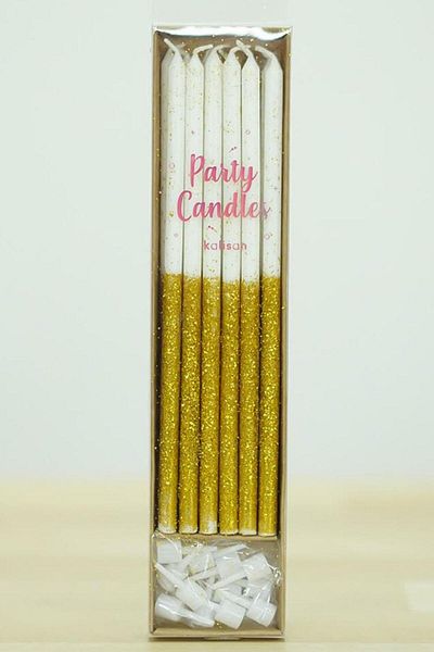 Le Mabelle Gold Glitter 12-Piece Candle Set