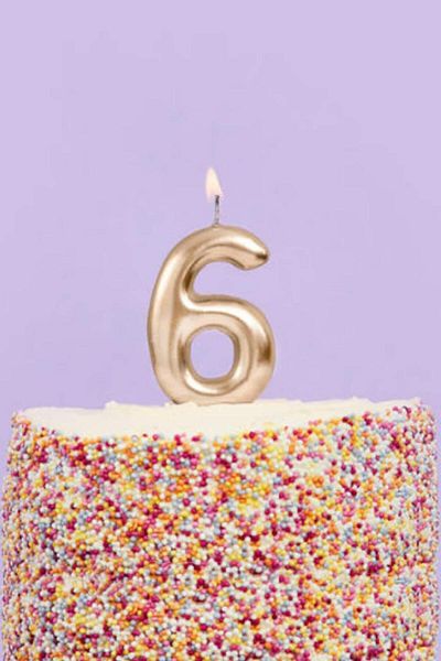 Le Mabelle Gold Number 6 Candle