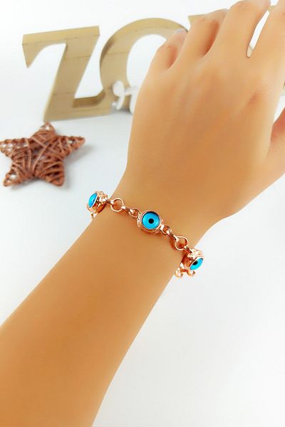 Çlk Accessories Thick Evil Eye Beaded Bracelet B250