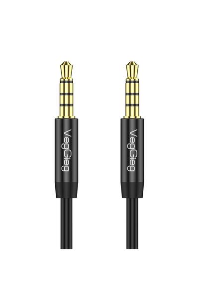 Veggieg مقبس 3.5 ملم TRRS Hi-Fi AUX مع ميكروفون وكابل صوت بطول 3 أمتار