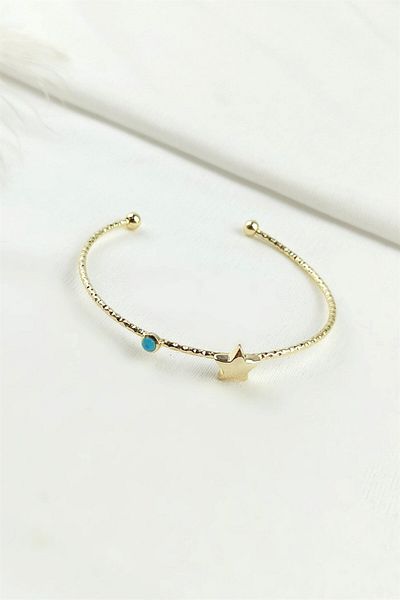 Çlk Accessories سوار النجمة من الحجر الأزرق Trbilek70030