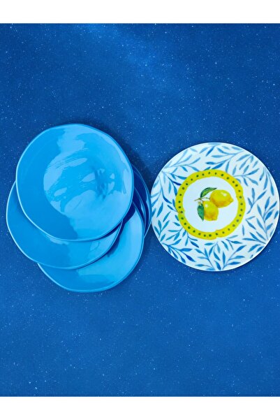 qtahya homes queen of kütahya 7-Piece Porcelain Cake Set for 6 People - Dessert Plate