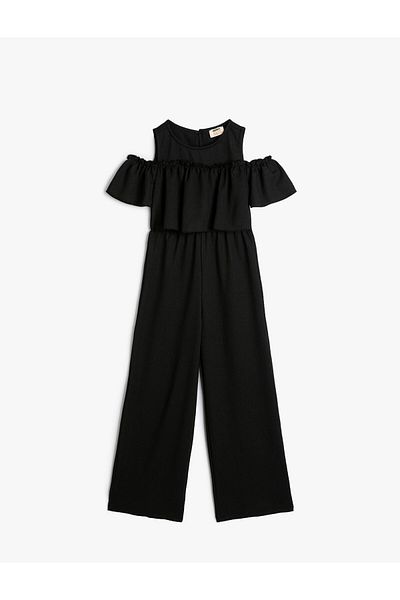 Koton Strappy Wide Leg Jumpsuit - Ruffle Detail