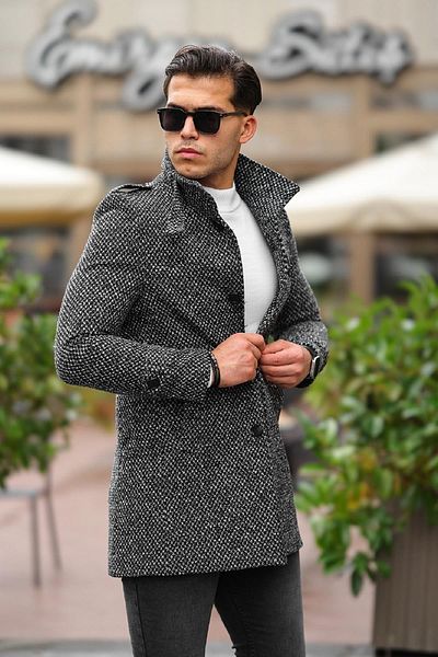 Oksit Παλτό Tuci Payson Stand Collar Slim-Fit Pocket Detailed Stamper