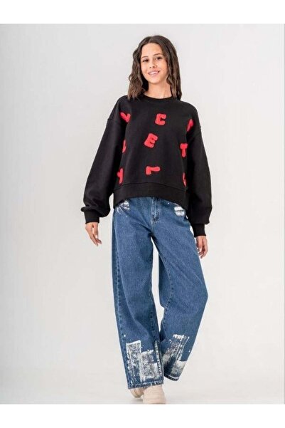 Zekids Κοριτσίστικο φούτερ με 3 νήματα με απλικέ εποχιακό γράμμα