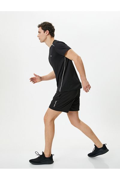 Koton Sports Shorts with Lace Waist Slogan Printed Pockets