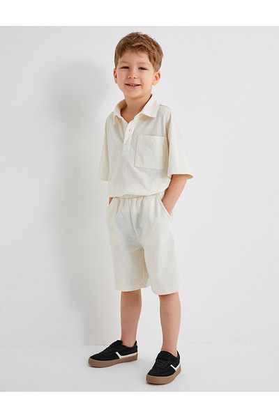 Koton Polo Neck Short Sleeve Single Pocket T-Shirt