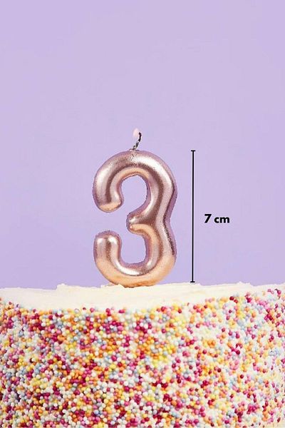 Le Mabelle Gold Candle Number 3