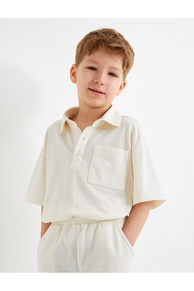 Koton Polo Neck Short Sleeve Single Pocket T-Shirt