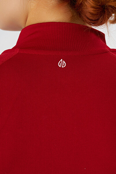 qlu Κόκκινο γυναικείο Crop Top - Απρόσκοπτη/χωρίς ραφές και Ελκυστική Συλλογή με φερμουάρ