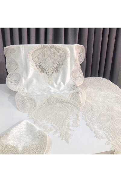 bursa çeyiz Krem Çınar Kadife Salon Takımı 5 Parça