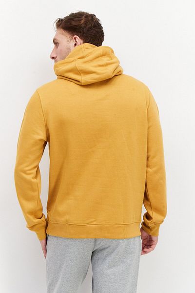 Duck and Cover Men Hooded Plain Sweatshirt, Mustard
