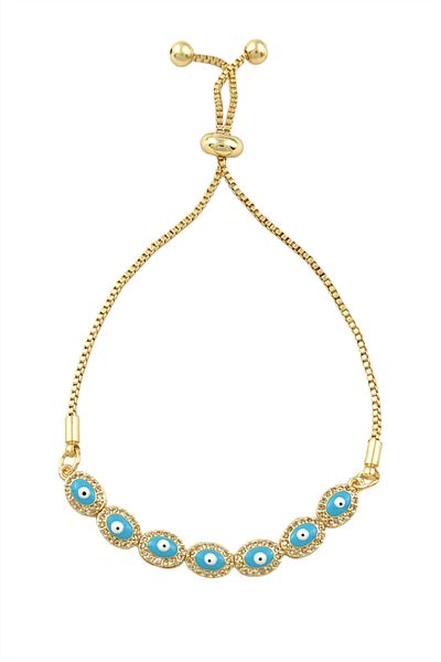 Çlk Accessories Elevator Oval Evil Eye Bead Bracelet Trbileklik70389