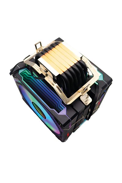 zoko Ice Pro Bp6 Black Auto Rainbow Fan Tower Processor Fan
