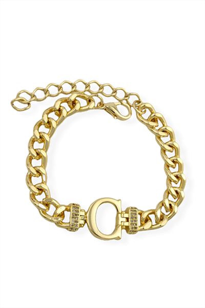 Çlk Accessories سوار حرف C المميز حجر الزركون