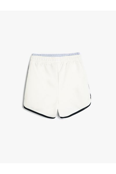 Koton Cotton Sports Shorts - Double Waist and Ribbed Elastic Waist Detail