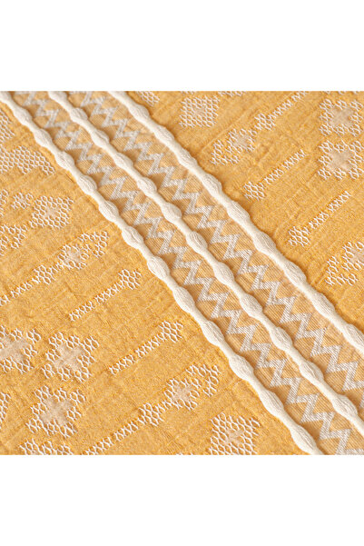 Bella Maison %100 Pamuk Glorinda Çift Kişilik Yatak Örtüsü Seti Hardal (230x240 cm)