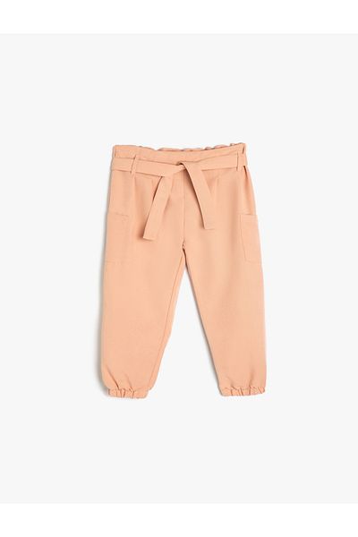 Koton Cargo Jogger Trousers with Belt Detail - Pockets