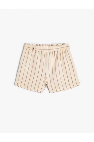 Koton Cotton Pocket Shorts - Belt Detail and Elastic Waist