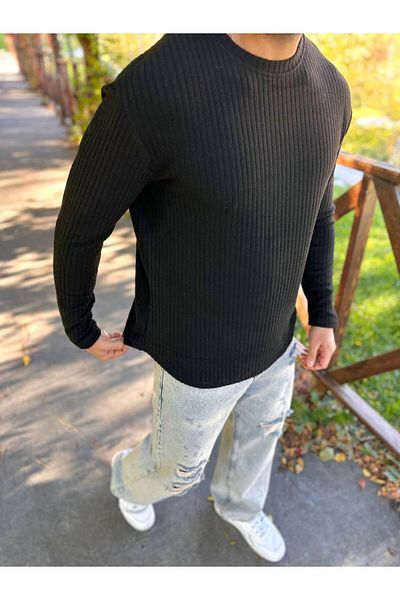 elkumoda Corded Crew Neck Cotton Sweatshirt - Long Sleeve, Soft Texture, Non-Pilling