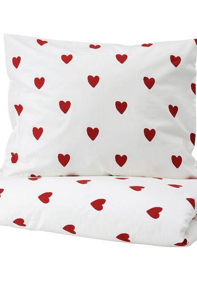 B2B Plus Red Love Cotton Duvet Cover Set Single | Sheetless