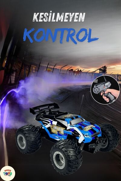 kosetoys Uzaktan Kumandalı Araba Mavi Full Fonksiyon Şarjlı 22cm Işıklı Drift 4x2 15 Km Hız Yapan