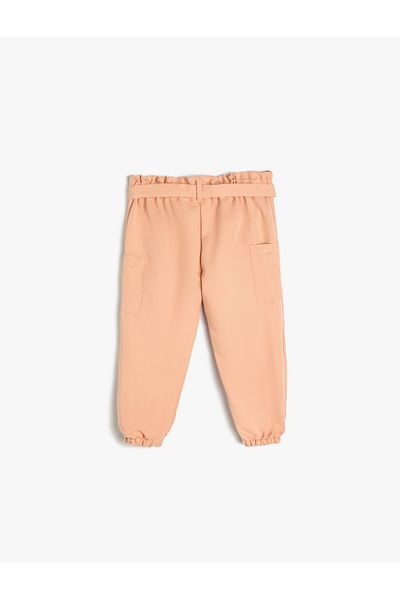 Koton Cargo Jogger Trousers with Belt Detail - Pockets