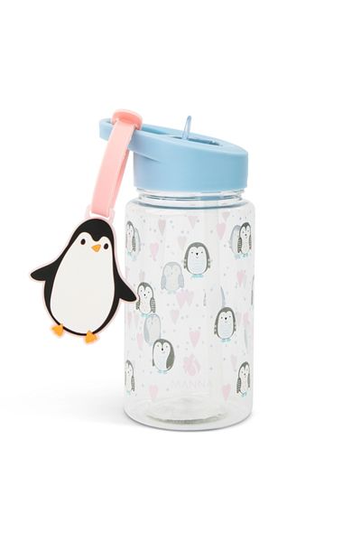manna Buddy Penguin Themed Design Water Bottle with Strap 15oz