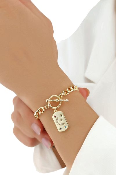 Çlk Accessories سوار قفل أمامي موديل ستون ستار الفاخر