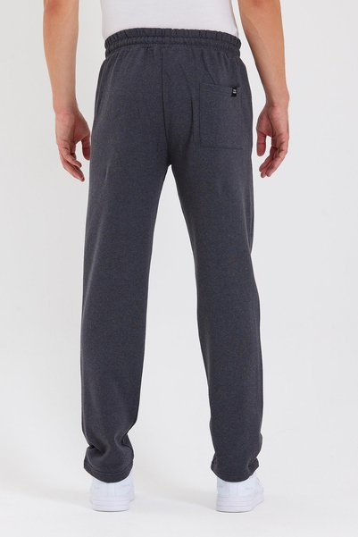 COMEOR Pantaloni de sport din bumbac pentru bărbați, antracit, cu etichetă din buzunar din spate