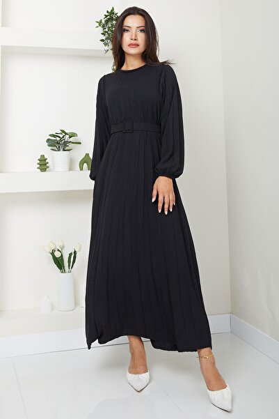 SENSTIL Piliseli Aerobin Elbise Siyah SS2339