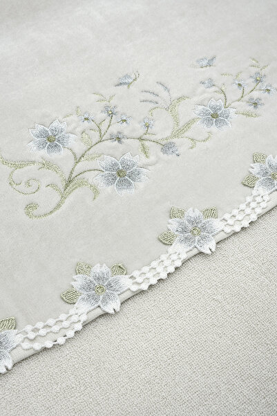 Turkar-Arliva SAKURA KADIFE NAKISLI ÇEYIZ HAVLUSU GRI 30X50