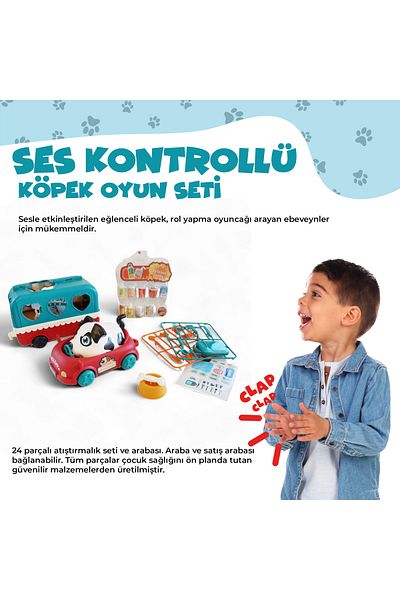 Ogi Mogi Toys Sprachgesteuertes Set mit Hund, Auto und Snackwagen