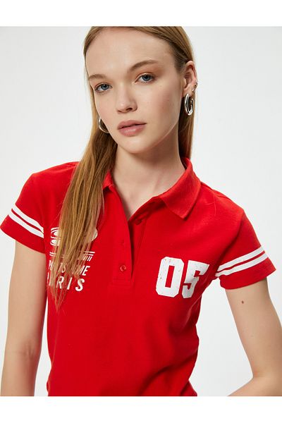 Koton Crew Neck Short Sleeve Color Block Printed T-Shirt