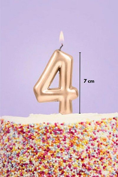 Le Mabelle Gold Candle Number 4
