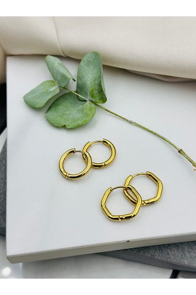 Lumiera 6 Color Changeless Gold Hoop Steel Earrings