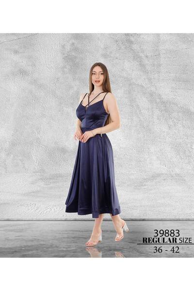 Renas Midi boy saten etek geniş kloş abiye elbise