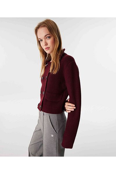 Twist Double-breasted knitwear jacket