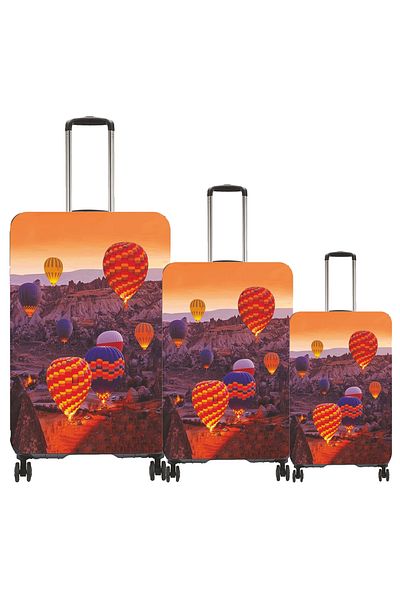 MY SARACİYE Cappadocia-3 73 - My Saracye Suitcase and Suitcase Cover Set, Medium and Cabin Size