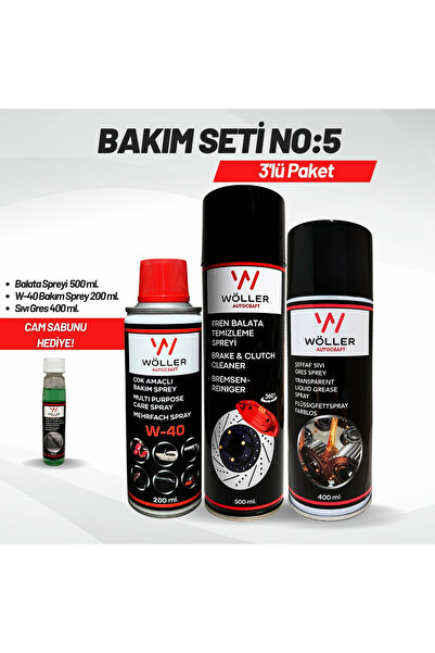 wöller Bakım Seti No5 Fren Balata Spreyi Sıvı Gres W40 Koruyucu Yağlayıcı Spr...