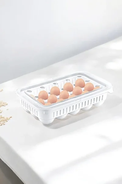 CocoVia Egg Storage Container with 15 Pieces |   Egg Bowl Sterile Egg Bowl Egg Box with Lid (1 Pc)