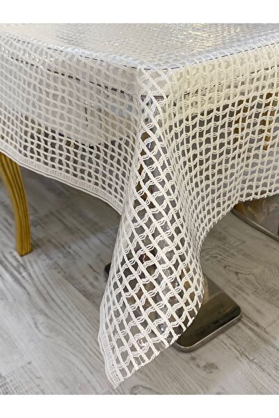 ABCPANO Pvc Şeffaf Hasır Masa Örtüsü Silinebilir Masa Örtüsü Su Geçirmez Lüxs...