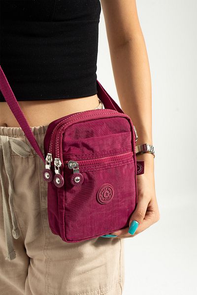 MEGA BAG M 227 Unisex Crinkle Fabric Small Shoulder Bag - Phone Holder