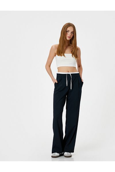 Koton Strapless Ribbed Cotton Crop Top