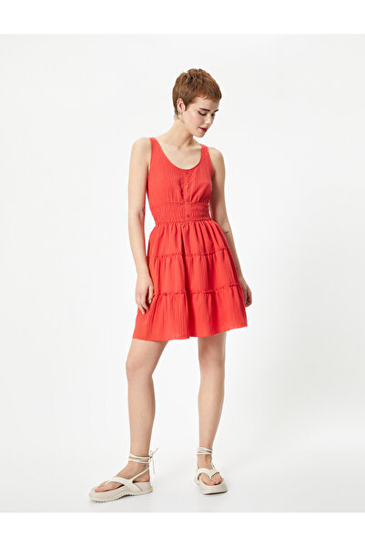 Koton Mini ruha vastag pántok fodros és Gipe részletesen gombos bélelt