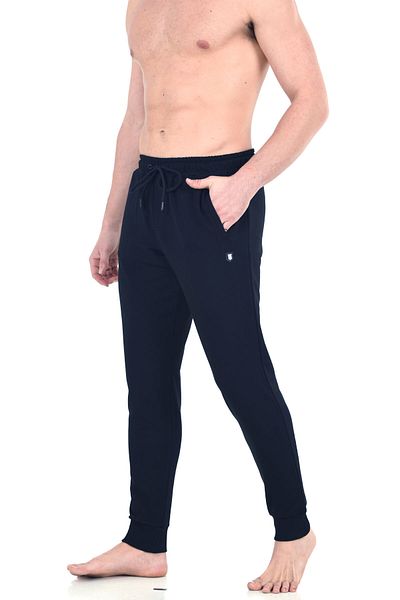 Marco Ferry Large Size Navy Blue Men's Sweatpants - with Pockets and Cuffs Edy5428B-L