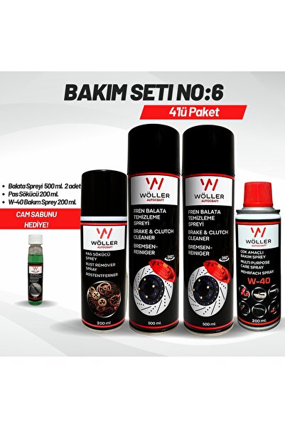 wöller Bakım Seti No6 Fren Balata Spreyi Pas Sökücü W40 Koruyucu Yağlayıcı Sp...