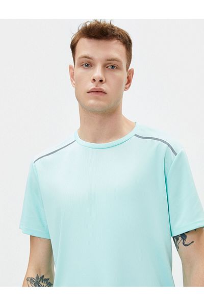 Koton Sport T-Shirt Rundhals Reflektor Aufdruck Kurzarm