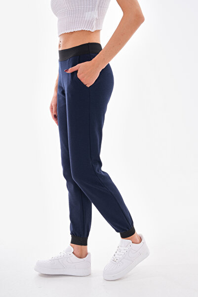 GigiTex Καθημερινό κοστούμι αθλητικό με χαμηλή μέση και μαύρο ελαστικό μπλε ναυτικό κοστούμι αθλητικό παντελόνι Ύψος 95 εκ.